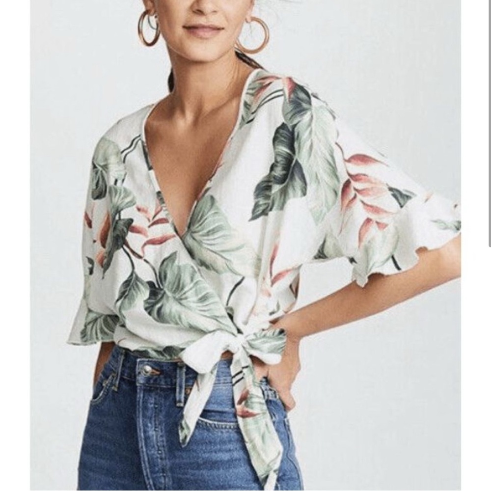 Rails Athena Wrap Top In Ivory Birds Of Paradise Blouse medium